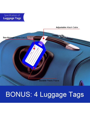 Correas de Equipaje Ajustables TRANVERS 200 cm Paquete de 4