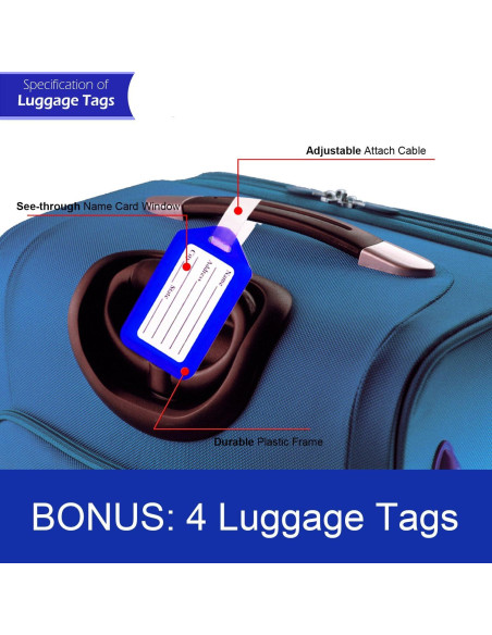 Correas de Equipaje Ajustables TRANVERS 200 cm Paquete de 4