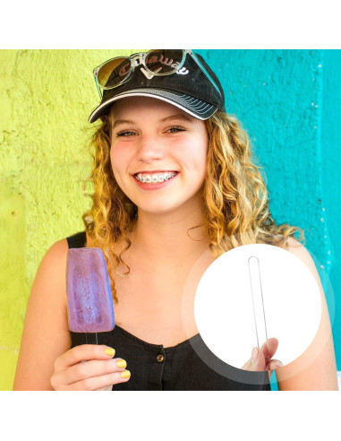 20 Palitos de Helado Acrílicos Reutilizables Tenalleys 11.5 cm