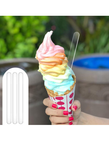 20 Palitos de Helado Acrílicos Reutilizables Tenalleys 11.5 cm