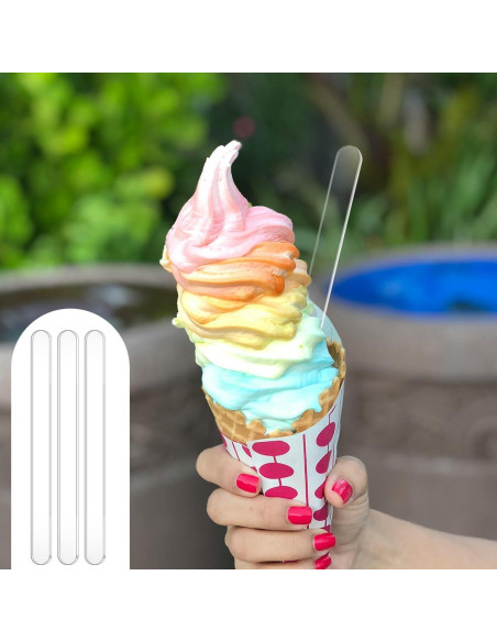 20 Palitos de Helado Acrílicos Reutilizables Tenalleys 11.5 cm