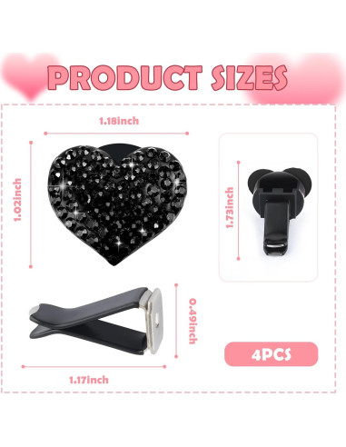 Clips de Ventilación para Auto Carleef - 4 Piezas Brillantes