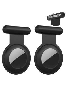 Soporte para AirTag con Pin de Seguridad Huixin - 2 Paquetes Negro