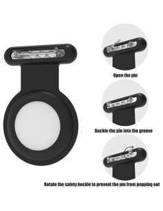Soporte para AirTag con Pin de Seguridad Huixin - 2 Paquetes Negro 2