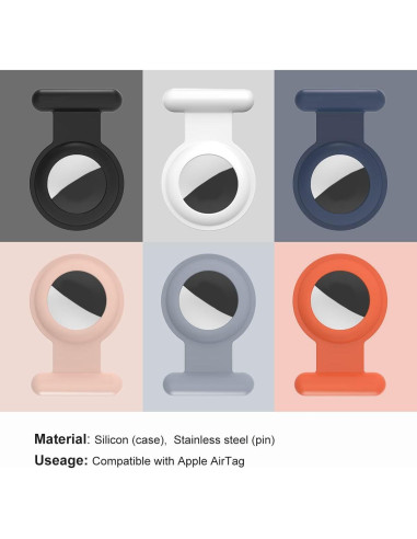 Soporte para AirTag con Pin de Seguridad Huixin - 2 Paquetes Negro