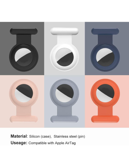 Soporte para AirTag con Pin de Seguridad Huixin - 2 Paquetes Negro