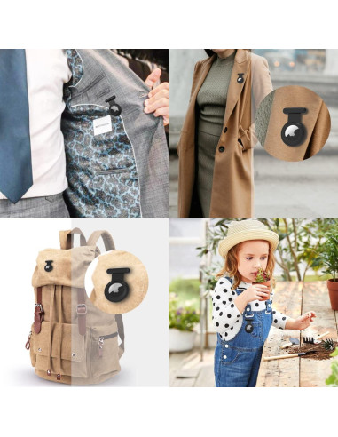 Soporte para AirTag con Pin de Seguridad Huixin - 2 Paquetes Negro