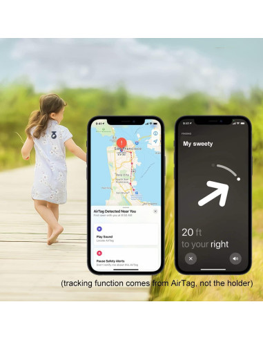 Soporte para AirTag con Pin de Seguridad Huixin - 2 Paquetes Negro