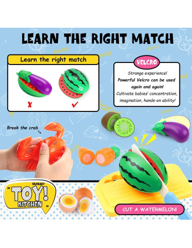 Juego de Cocina Infantil GILOBABY con Utensilios y Comida Rosa