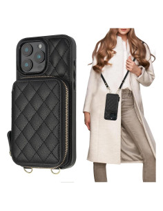 Cartera Cruzada Bocasal para iPhone 16 Pro Max Negro con RFID