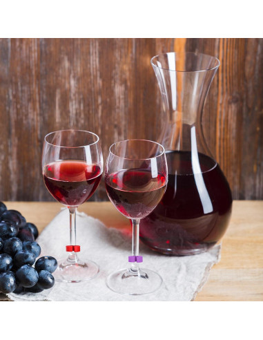 Marcadores de Copas de Vino InnoHHustle 36 Pcs Silicona Coloridos