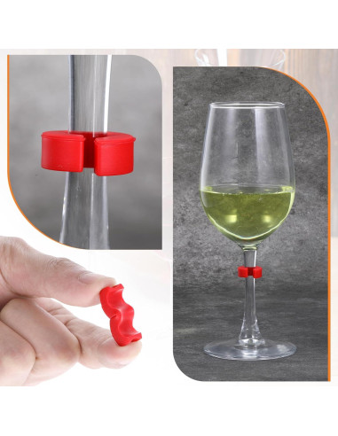 Marcadores de Copas de Vino InnoHHustle 36 Pcs Silicona Coloridos