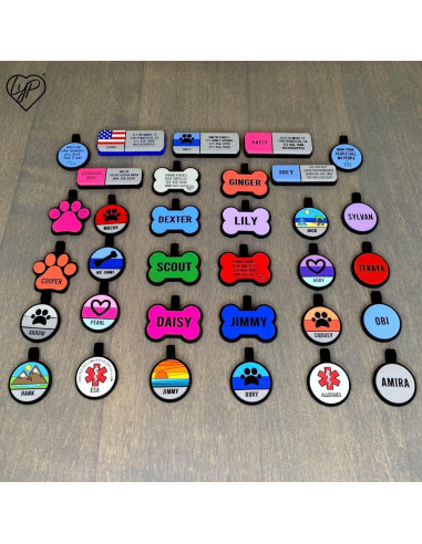 Placa de Identificación Silenciosa Love Your Pets Azul