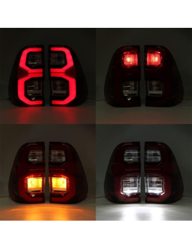 Luz Trasera LED Dreamseek para Toyota Hilux 2015-2022 Rojo