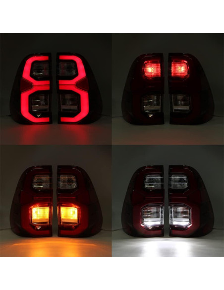 Luz Trasera LED Dreamseek para Toyota Hilux 2015-2022 Rojo