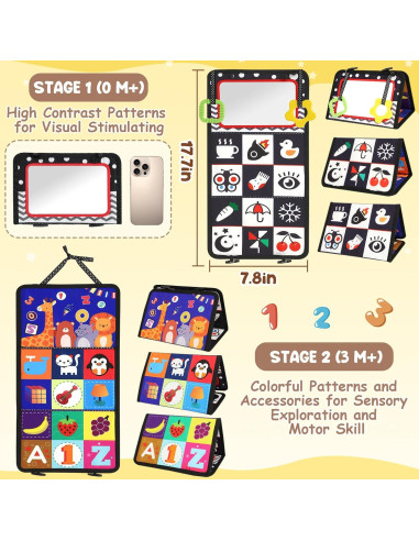 Juguete Sensorial URMYWO para Bebés - Espejo y Papel Arrugado