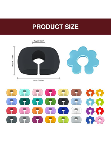 32 Marcadores de Vino de Silicona Reutilizables para Copas