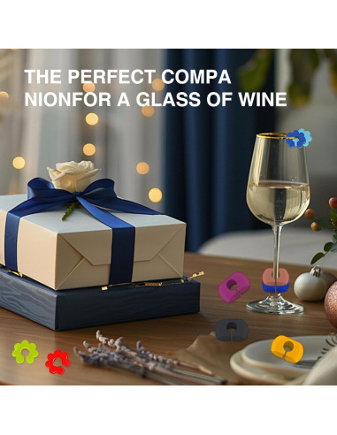 32 Marcadores de Vino de Silicona Reutilizables para Copas