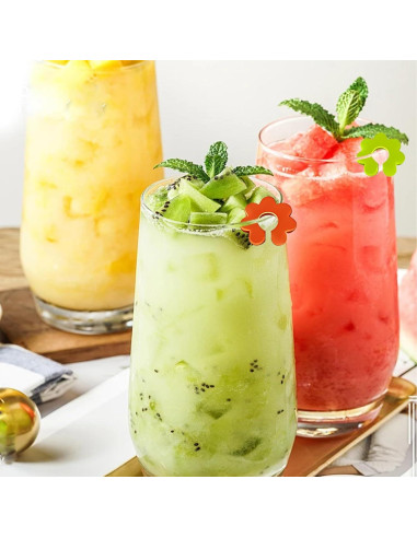 32 Marcadores de Vino de Silicona Reutilizables para Copas