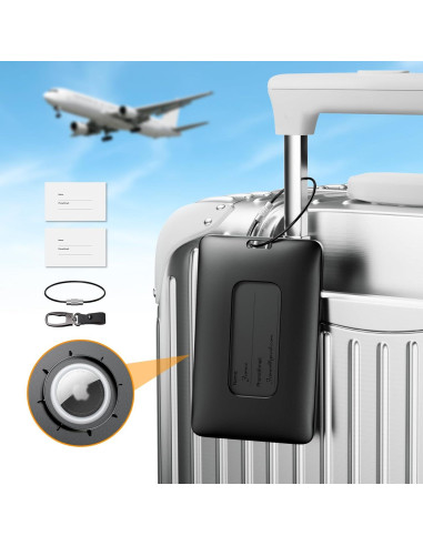 Etiqueta de Equipaje Klearlook 2-en-1 para AirTag - Negro