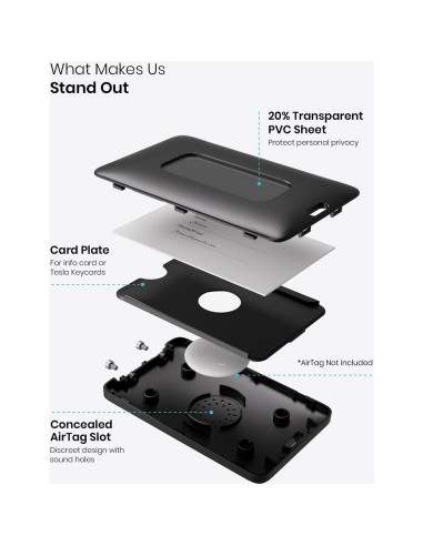 Etiqueta de Equipaje Klearlook 2-en-1 para AirTag - Negro