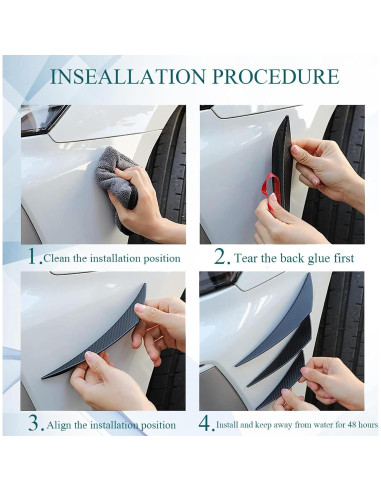 Kit de Canards GKmow 6 PCS para Spoiler de Coche Fibra Carbono