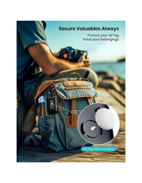 Etiqueta de Equipaje Klearlook 2-en-1 para AirTag - Negro