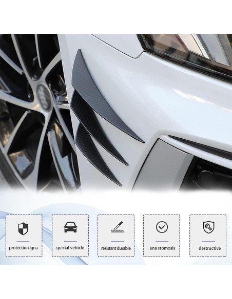 Kit de Canards GKmow 6 PCS para Spoiler de Coche Fibra Carbono