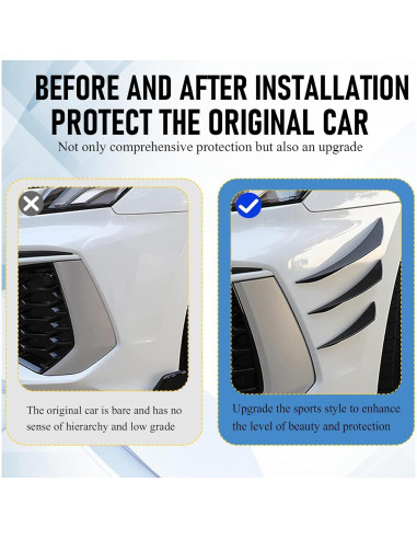 Kit de Canards GKmow 6 PCS para Spoiler de Coche Fibra Carbono