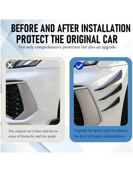 Kit de Canards GKmow 6 PCS para Spoiler de Coche Fibra Carbono