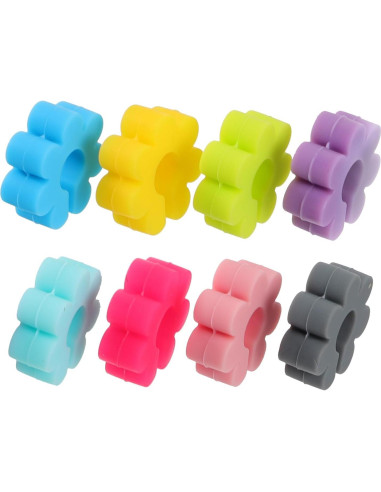 Marcadores de Copas de Vino Luxshiny 8 Piezas Silicona Flor