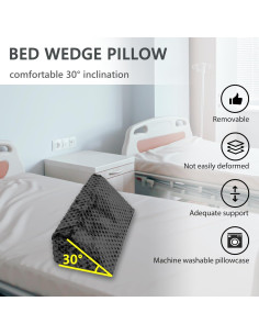 Cojín en Forma de Cuña Jacobable para Dormir Lateral 50.8x24.9cm 2