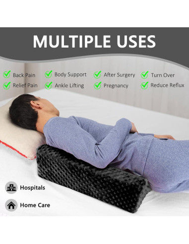 Cojín en Forma de Cuña Jacobable para Dormir Lateral 50.8x24.9cm