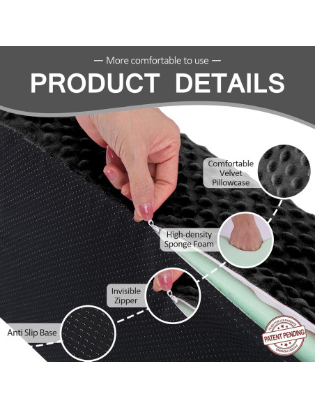 Cojín en Forma de Cuña Jacobable para Dormir Lateral 50.8x24.9cm