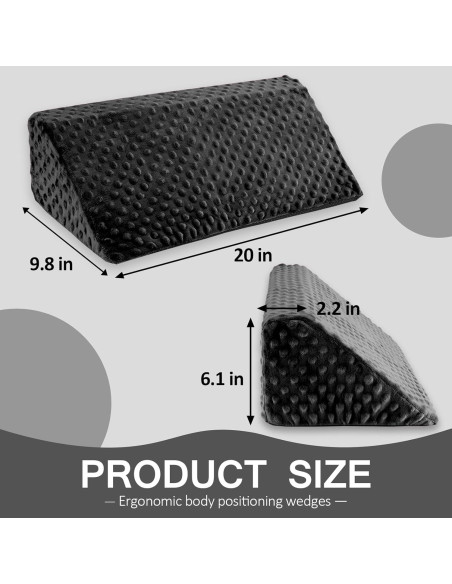 Cojín en Forma de Cuña Jacobable para Dormir Lateral 50.8x24.9cm