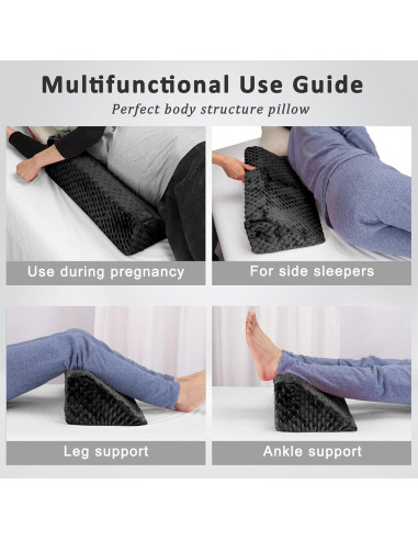 Cojín en Forma de Cuña Jacobable para Dormir Lateral 50.8x24.9cm