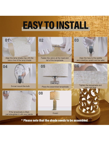 Lámpara de Mesa Táctil OYEARS Dimmable 22'' con USB A+C