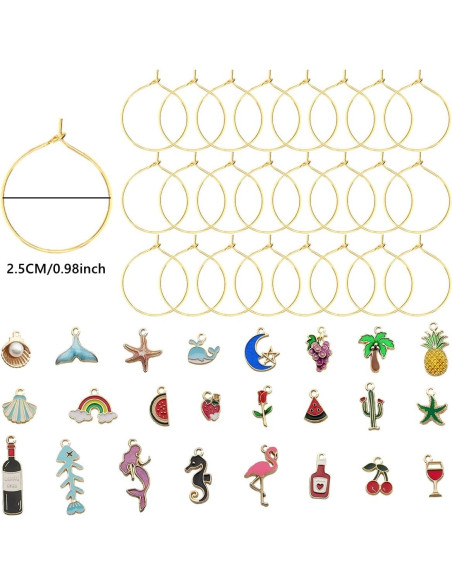 Marcadores de Copas de Vino BOYIVI 24 Piezas Aleación