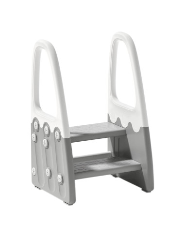 Escalera de Dos Pasos Joylico para Niños - Antideslizante Gris