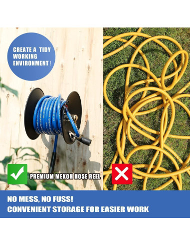 Carrete de Manguera MEKOH 50ft/15.24m para Lavadora a Presión