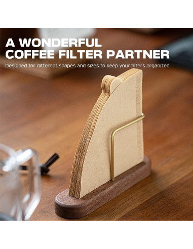 Soporte para Filtros de Café PUNNIO de Nogal y Latón, 1 Unidad
