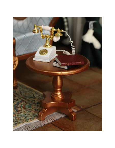 Conjunto de Muebles para Casa de Muñecas iLAND 8 Piezas Oro y Azul