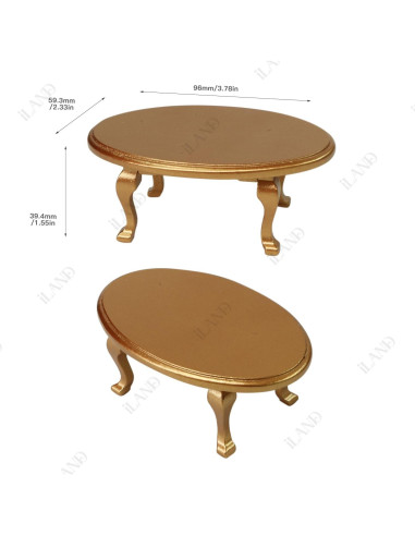 Conjunto de Muebles para Casa de Muñecas iLAND 8 Piezas Oro y Azul