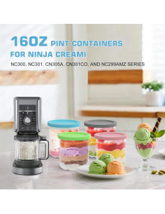 Recambio Contenedores Helado Ninja Creami 16oz - Paquete de 4 2
