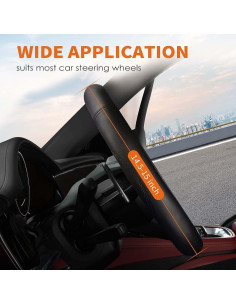 Cubierta de Volante HOTOR Universal Cuero Negro 37-38 cm 2