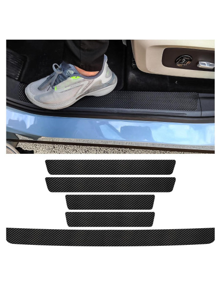 Protector de Umbral de Puerta Turcee 5 Piezas Fibra de Carbono