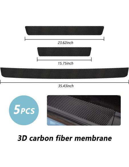 Protector de Umbral de Puerta Turcee 5 Piezas Fibra de Carbono