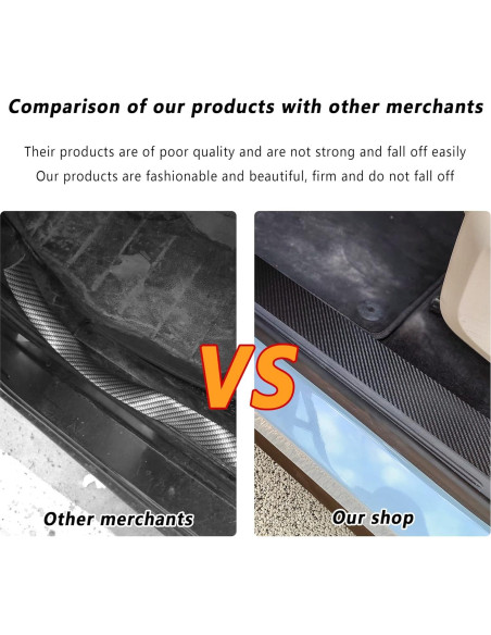 Protector de Umbral de Puerta Turcee 5 Piezas Fibra de Carbono