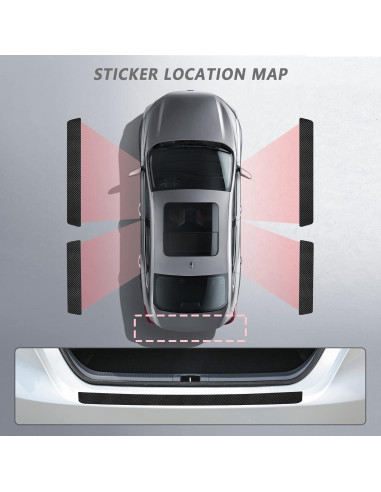 Protector de Umbral de Puerta Turcee 5 Piezas Fibra de Carbono