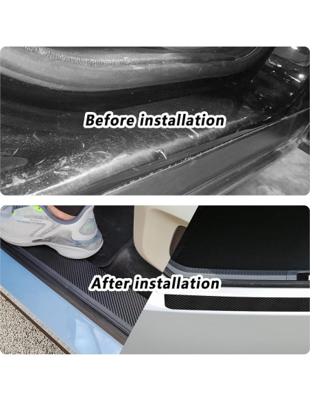 Protector de Umbral de Puerta Turcee 5 Piezas Fibra de Carbono